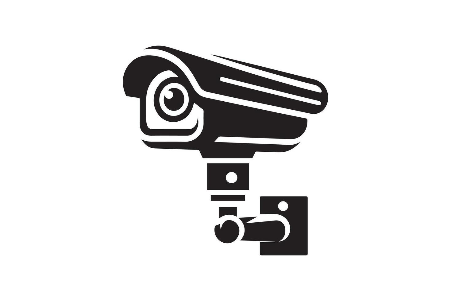 A black and white image of a security camera vector