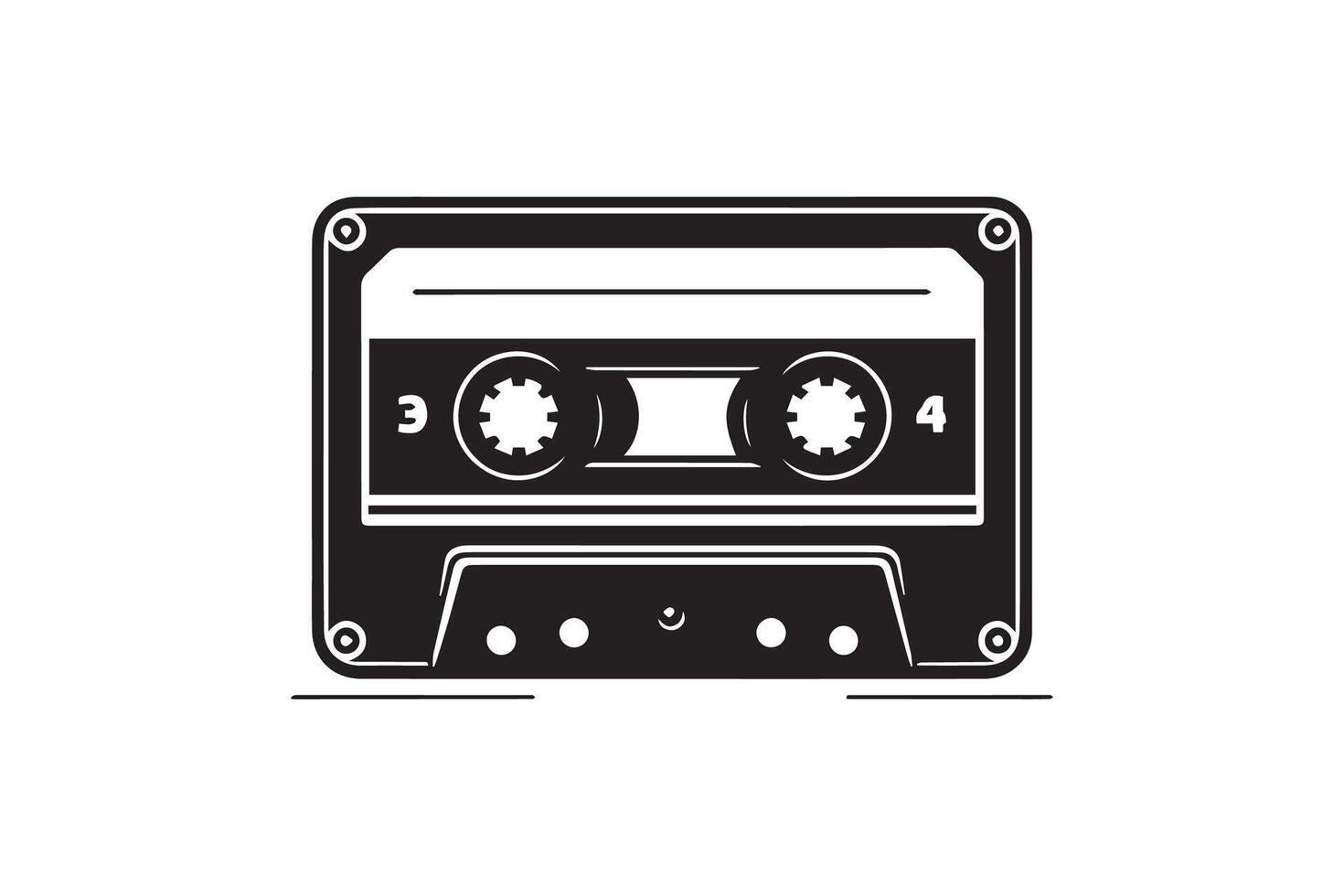 An old cassette player icon on a white background vector