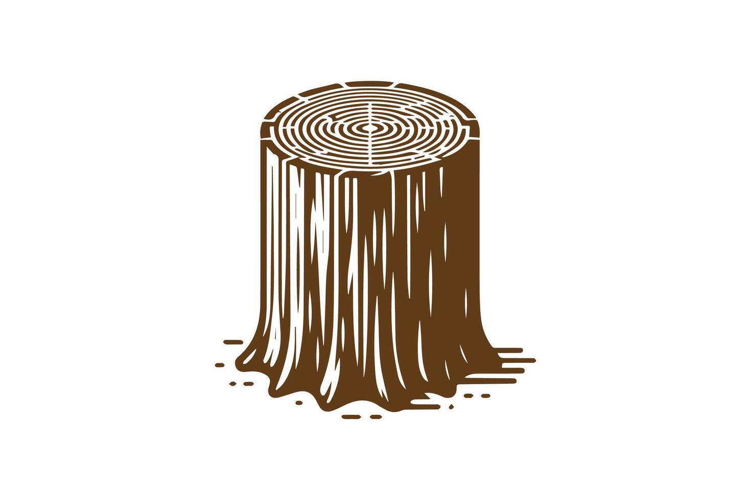Logwood tree stump icon illustration vector