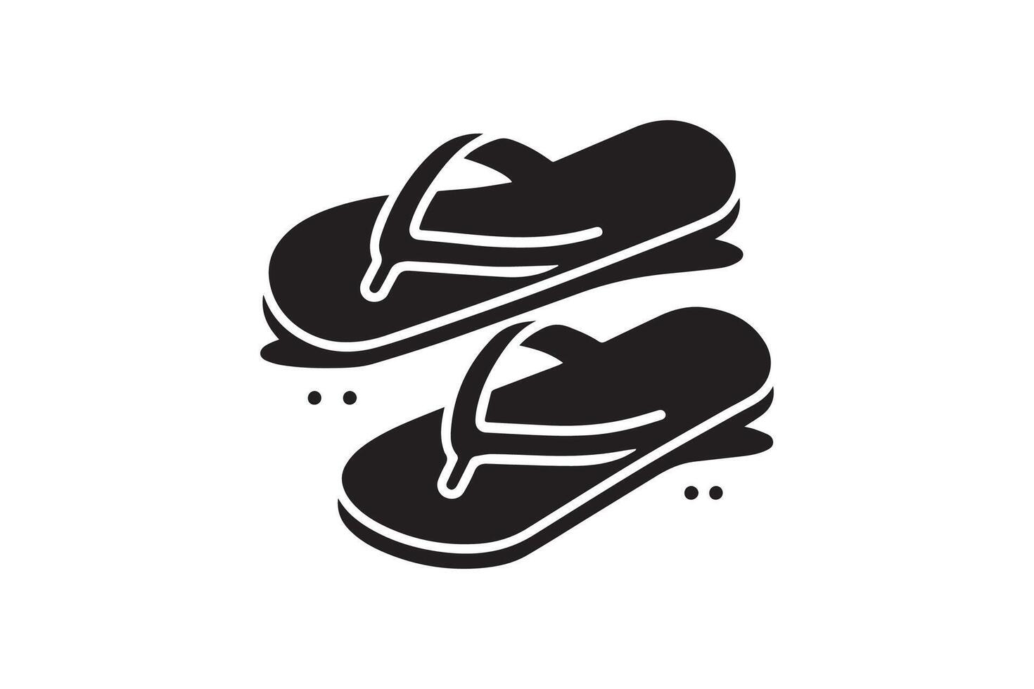 Two black flip flops on a white background vector