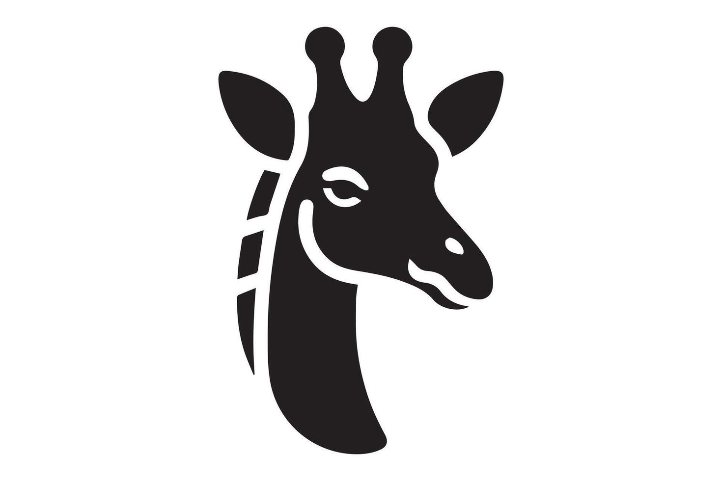 A black and white giraffe head on a white background vector