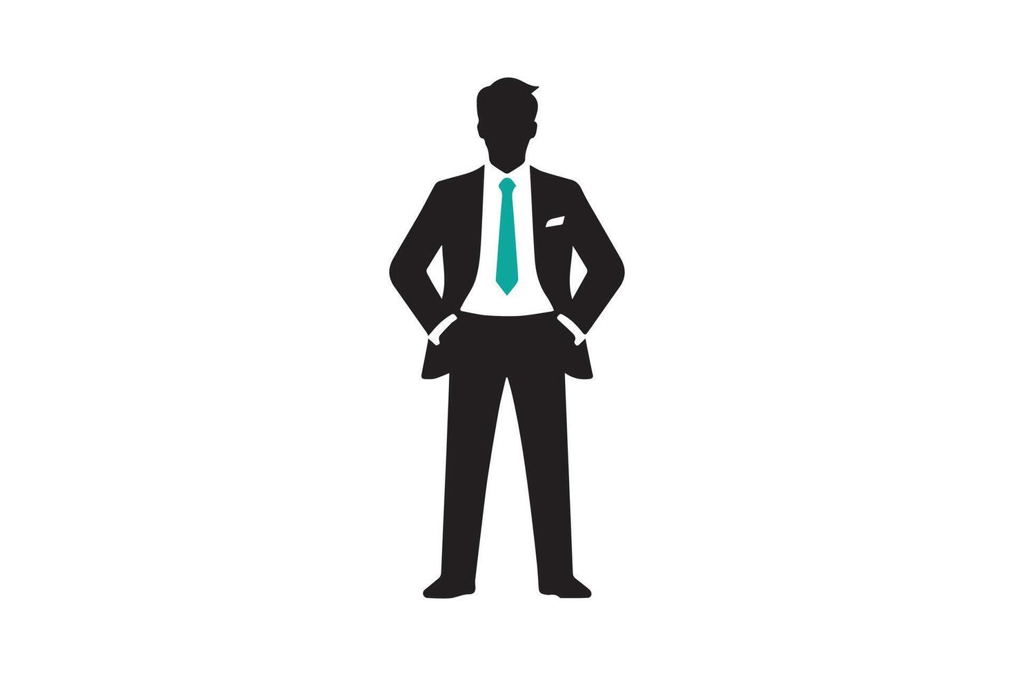A silhouette of a man in a suit and tie vector