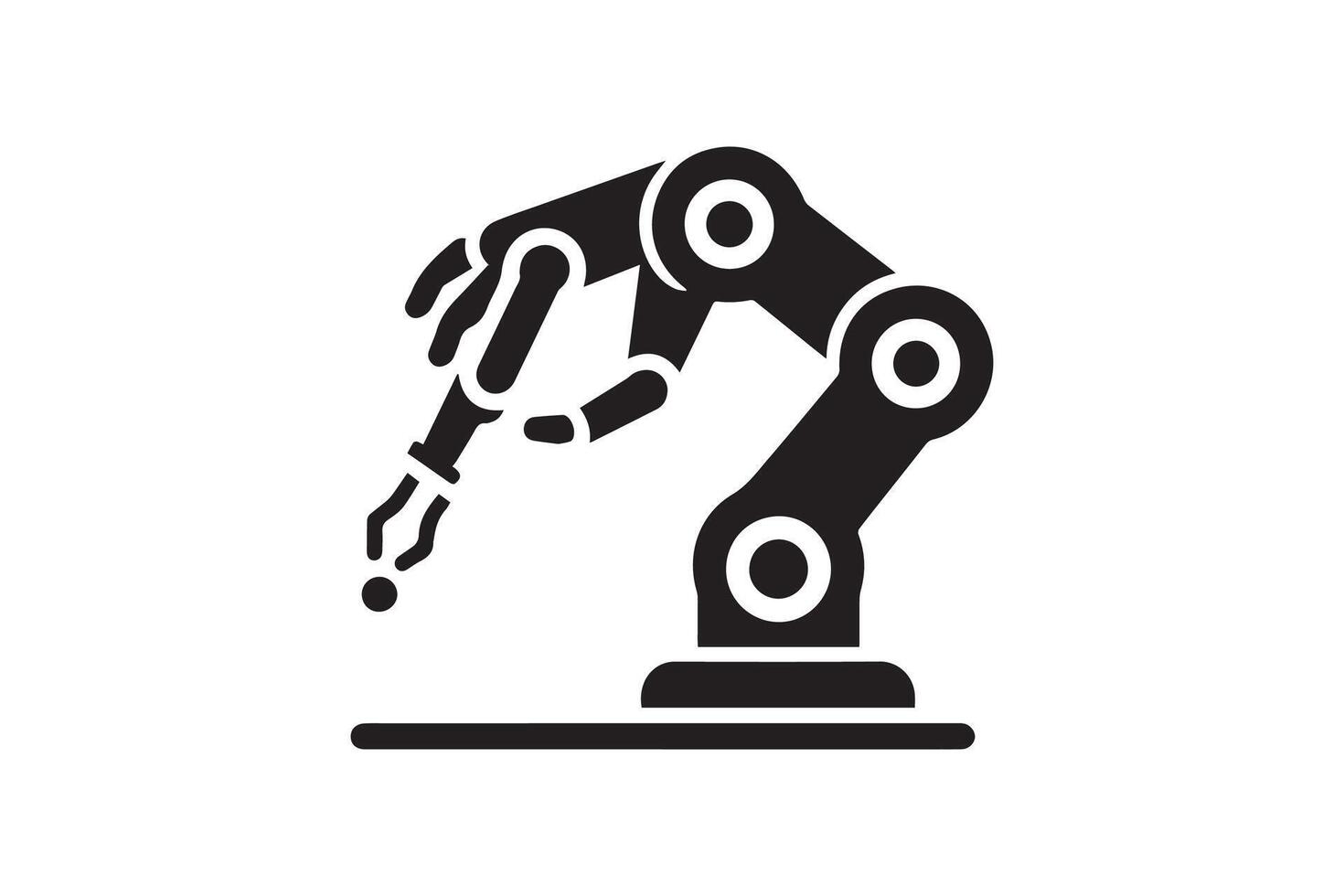A robot hand holding a pen in its hand vector