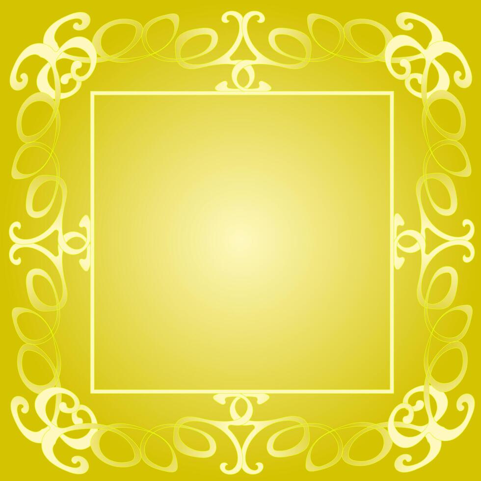 Original quadrangular frame on a yellow background vector