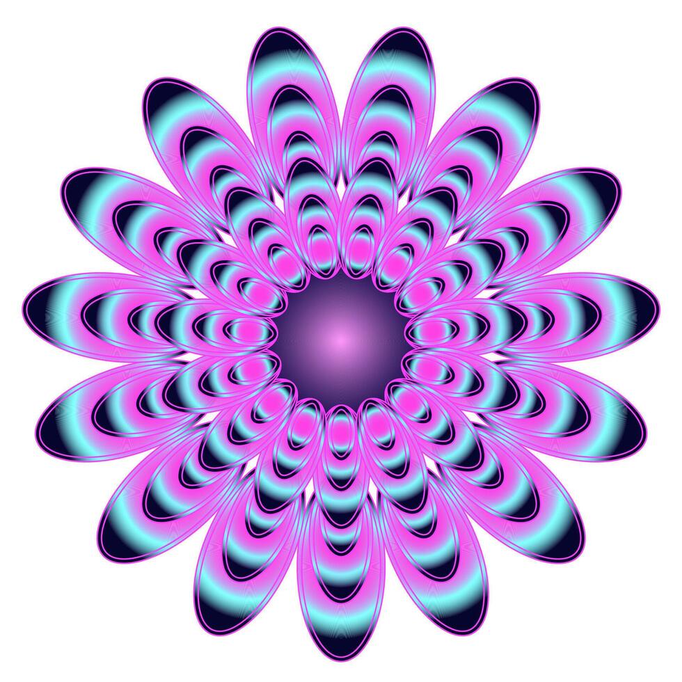 Beautiful pink and blue pattern in the form of a flower on a white background vector