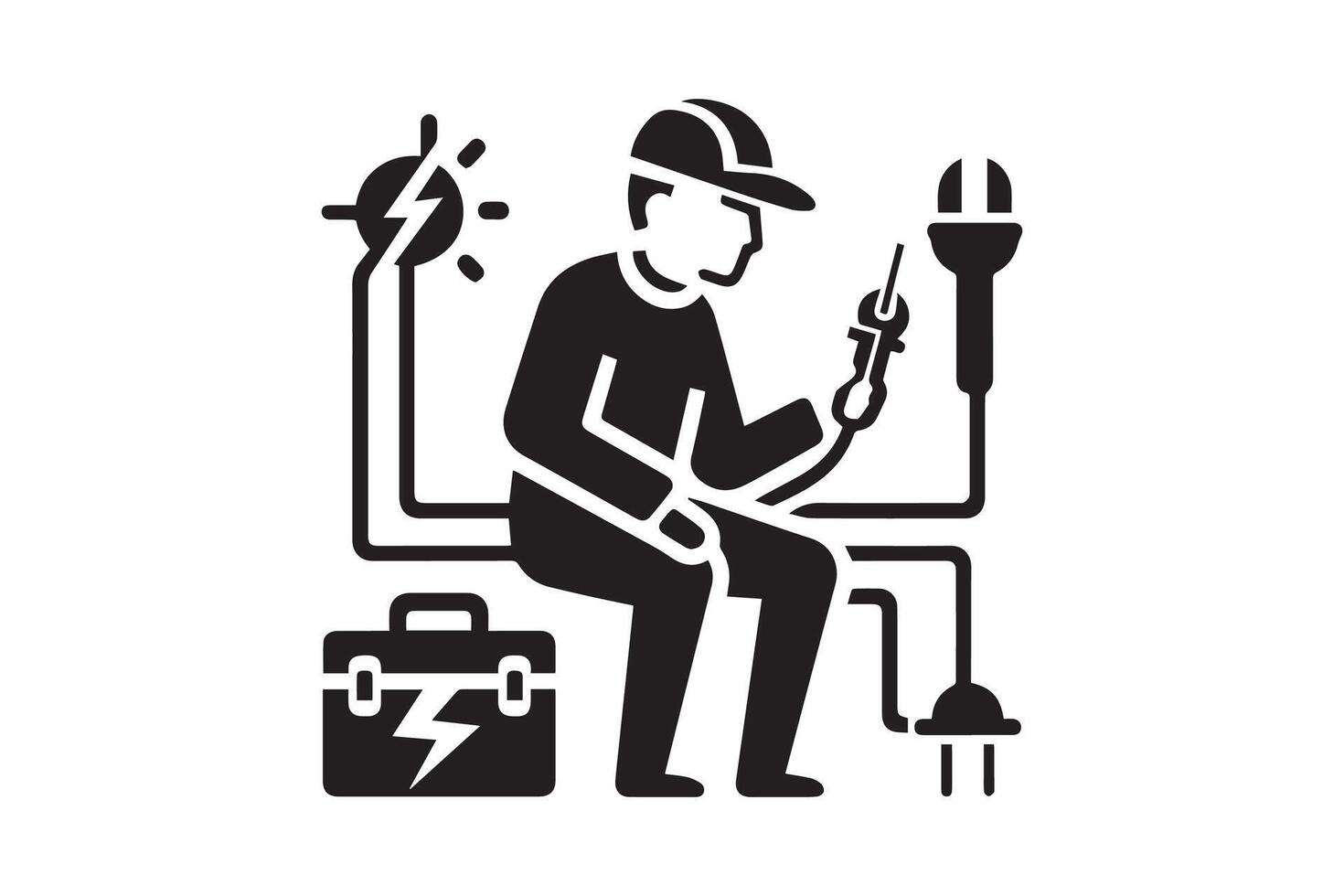 Electrician icon illustration vector
