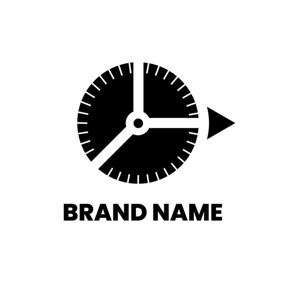 Time logo with arrow combination using white space technique vector