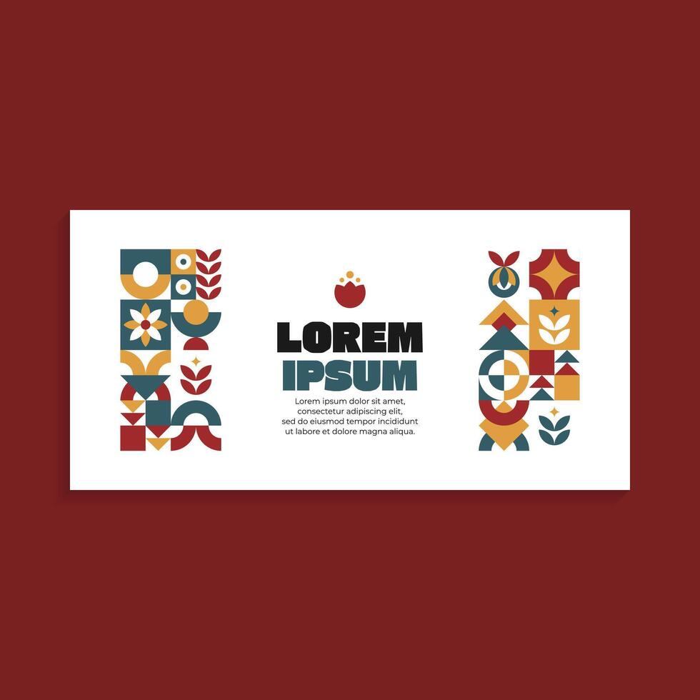 Abstract Geometric Mosaic Backdrop and Banner Design vector