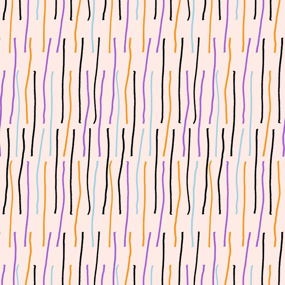 Doodle pattern with abstract grunge lines. Trendy striped design for print vector