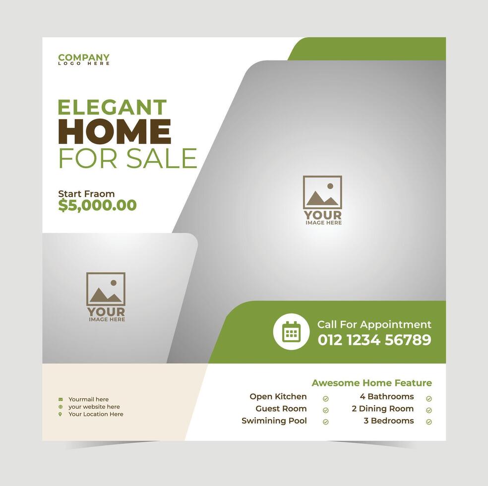 Real Estate Template Design. Modern Brochure, Flyer, Poster Design Template vector