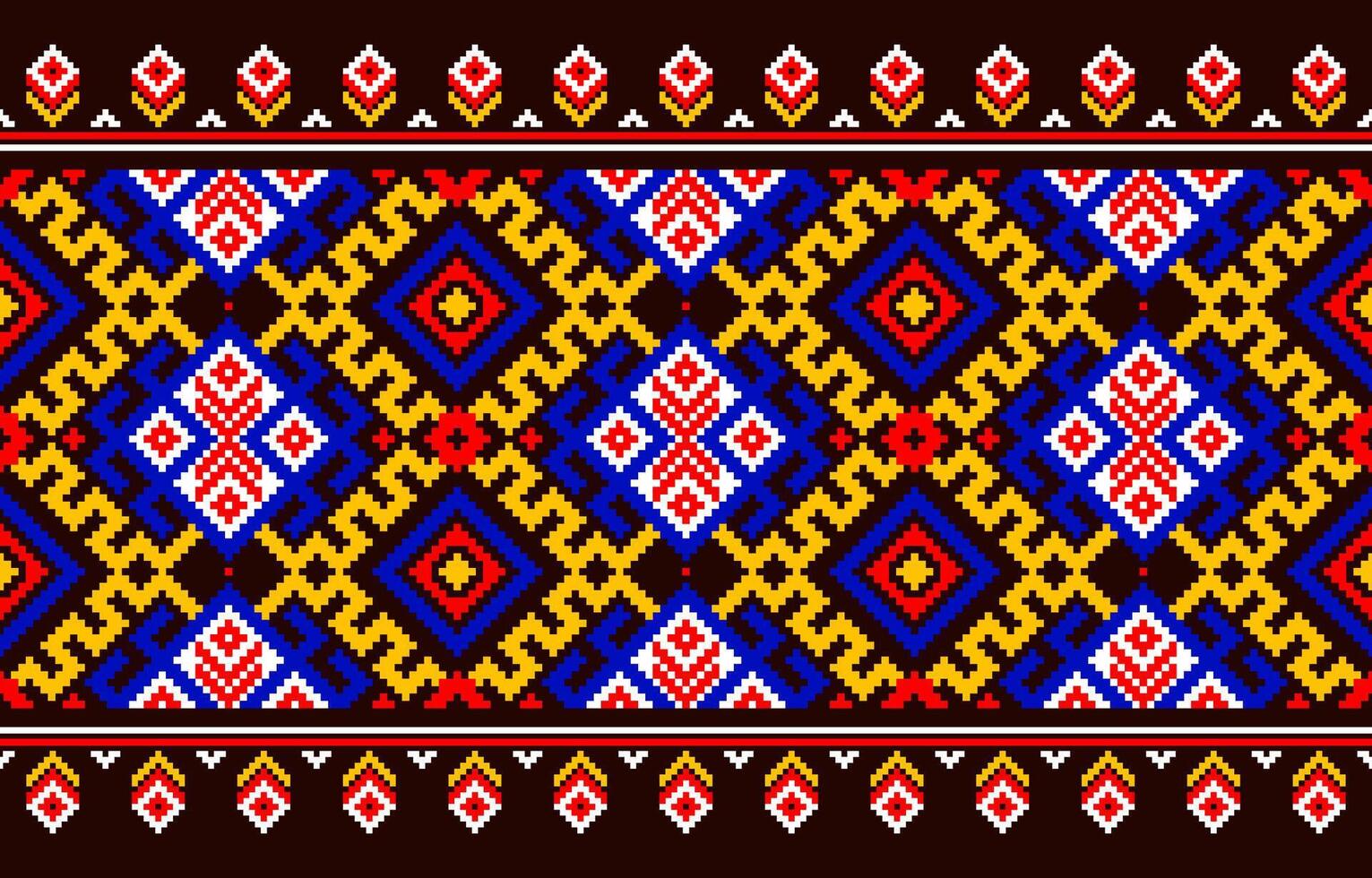 Fabric pattern geometric design inspired by traditional ethnic textiles. The design is simple with a basic motif of shapes. vector