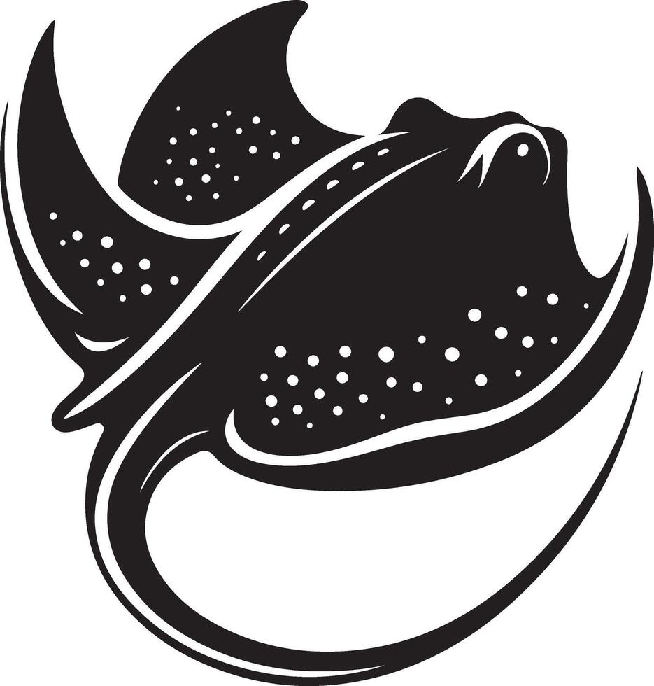 A Stingray silhouette, black color silhouette solid white background vector