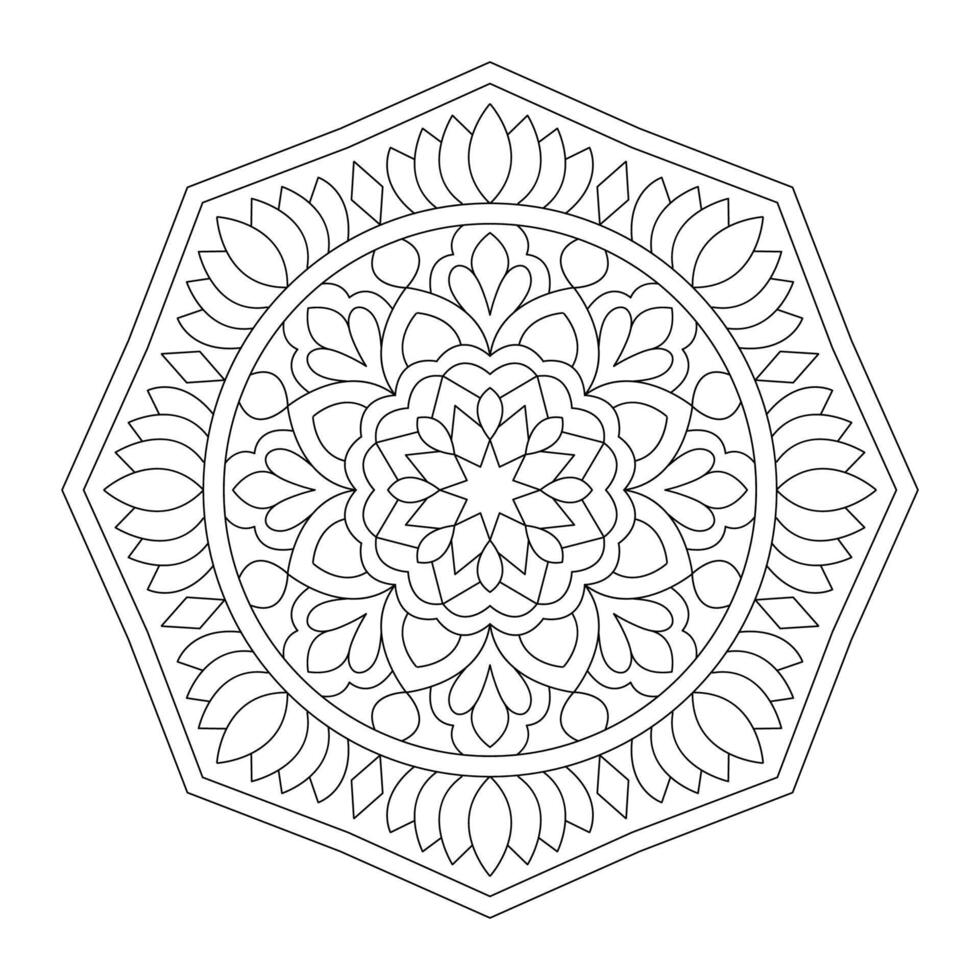 Motif circulaire Conception vectorielle de style Rose Fleur Mandala, file vector