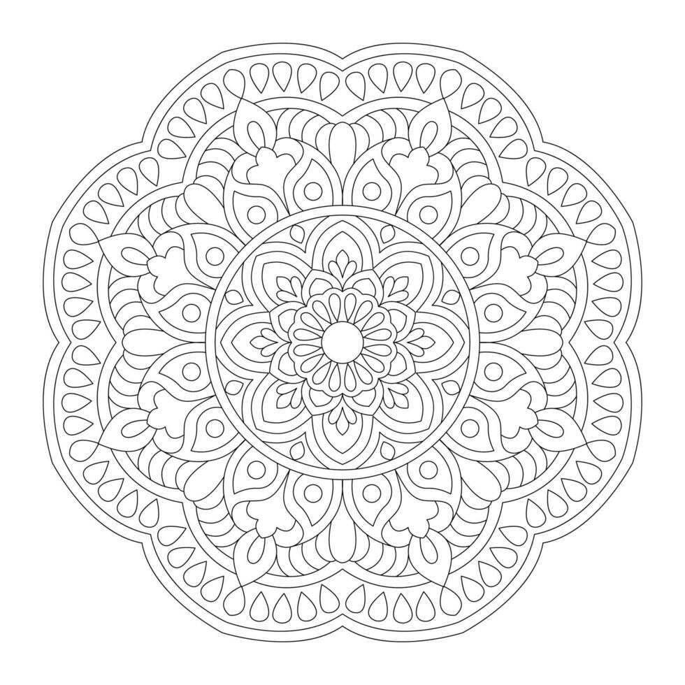 Motif circulaire simple en mandala pour le henne. file vector