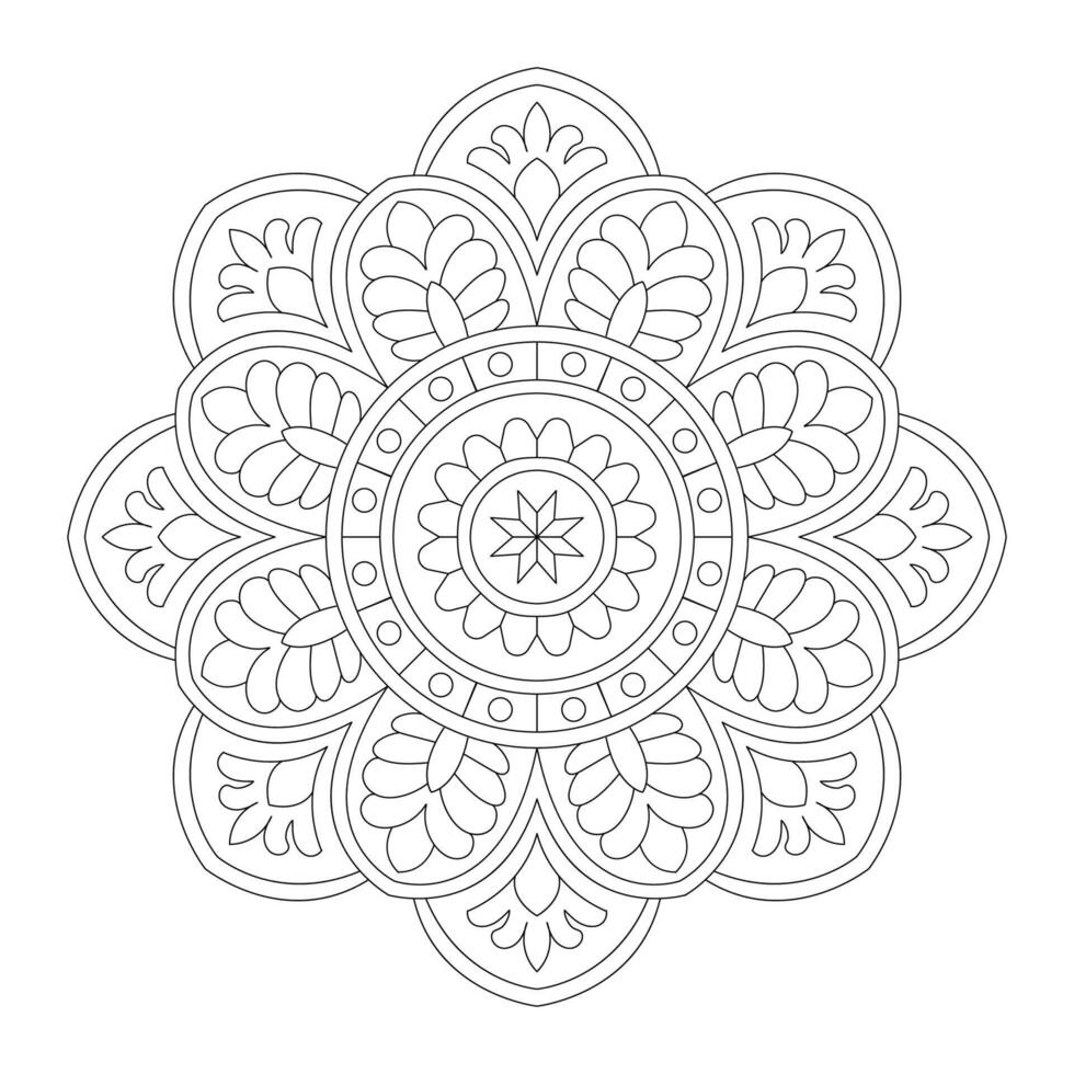 Mandala. Ethnic decorative element mandala coloring book page, file vector