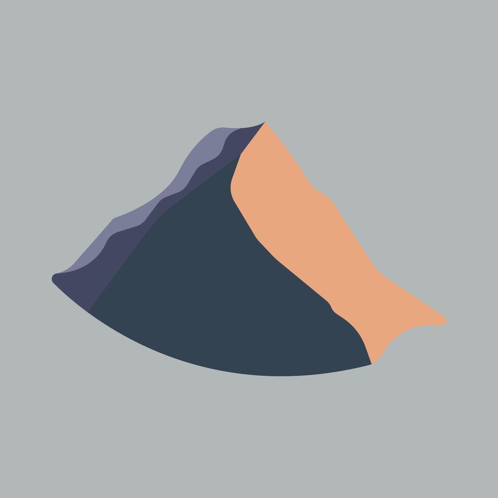 Isolated Mountain Flat Illustration. Perfect for different cards, textile, web sites, apps vector