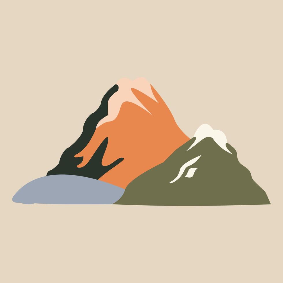 Orange and Dark Green Vivid Flat Illustration. Perfect for different cards, textile, web sites, apps vector