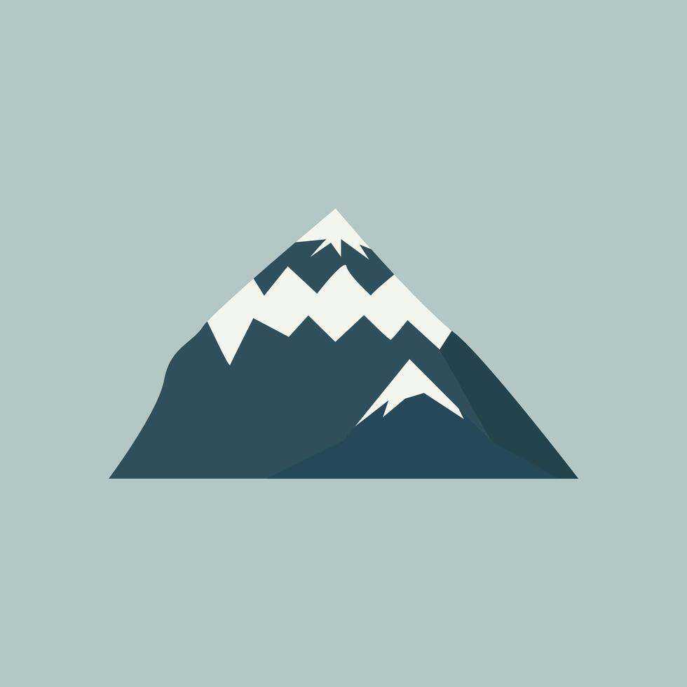 Steep Dark Blue Mountain Vivid Flat Illustration. Perfect for different cards, textile, web sites, apps vector