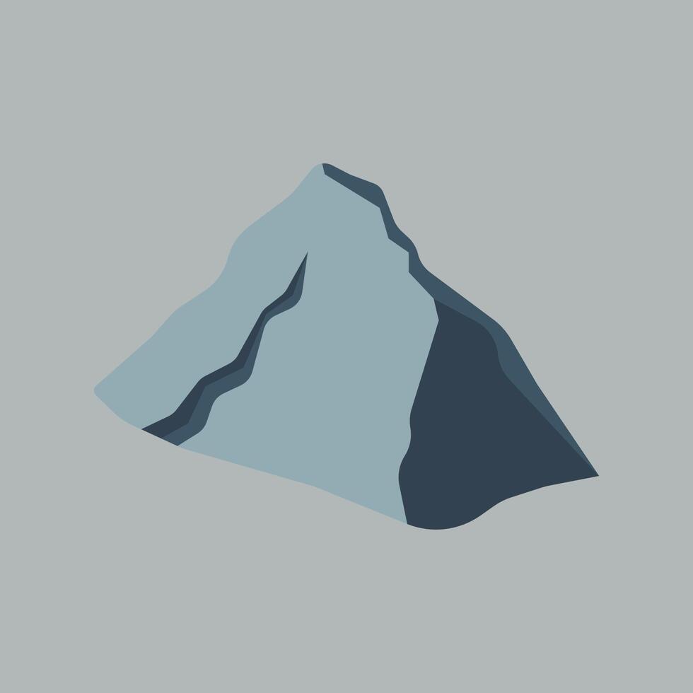 Blue Mountain Flat Illustration. Perfect for different cards, textile, web sites, apps vector