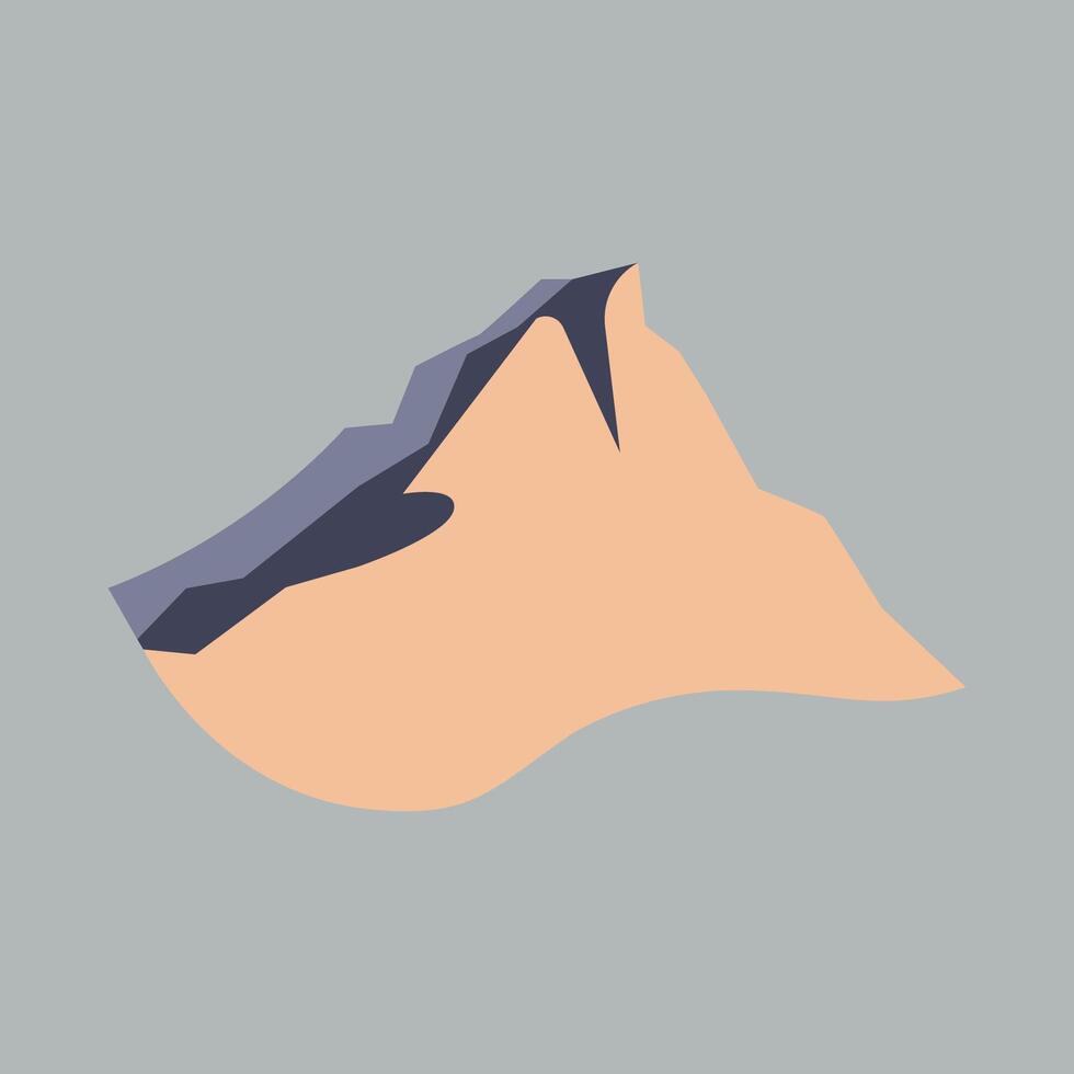 Beige Mountain Colourful Isolated Flat Picture. Perfect for different cards, textile, web sites, apps vector