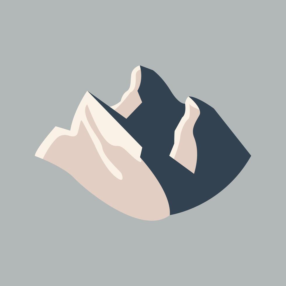 Mountain Valley Vibrant Isolated Flat Image. Perfect for different cards, textile, web sites, apps vector
