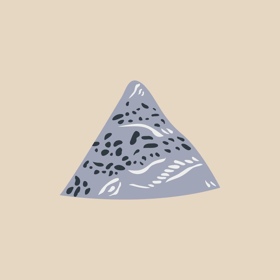 Gray Mountain Colourful Flat Illustration. Perfect for different cards, textile, web sites, apps vector