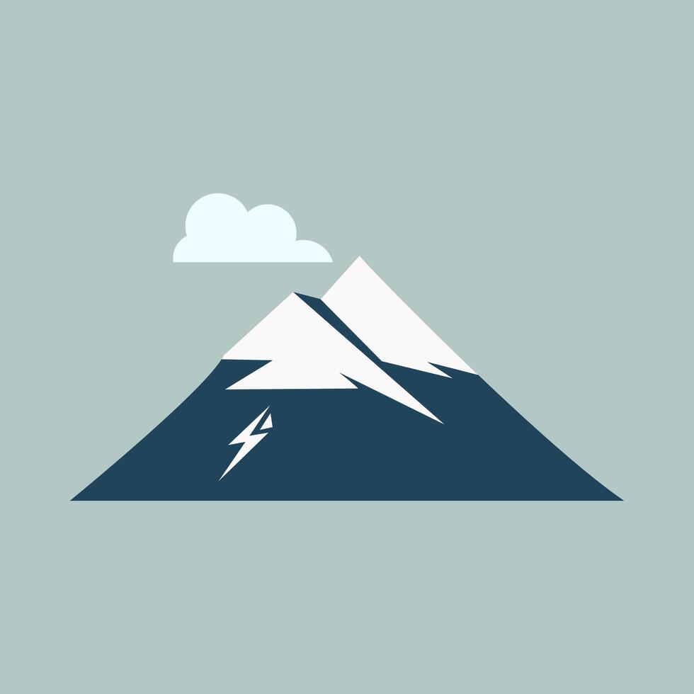 Cloud over Mountain Flat Illustration. Perfect for different cards, textile, web sites, apps vector