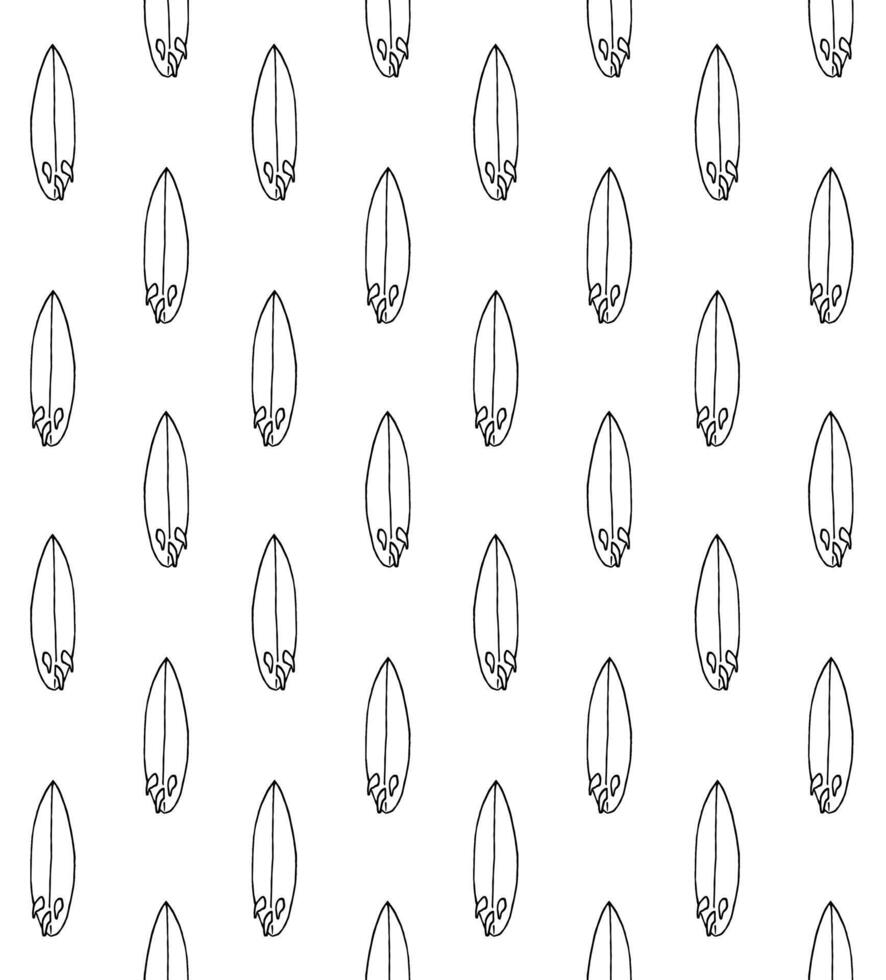Seamless pattern of sketch surfboard vector