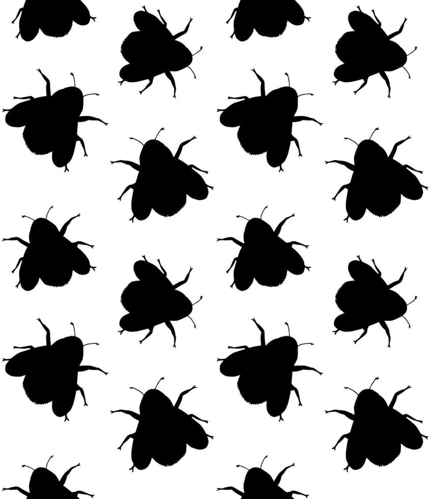 Seamless pattern of hand drawn bee vector