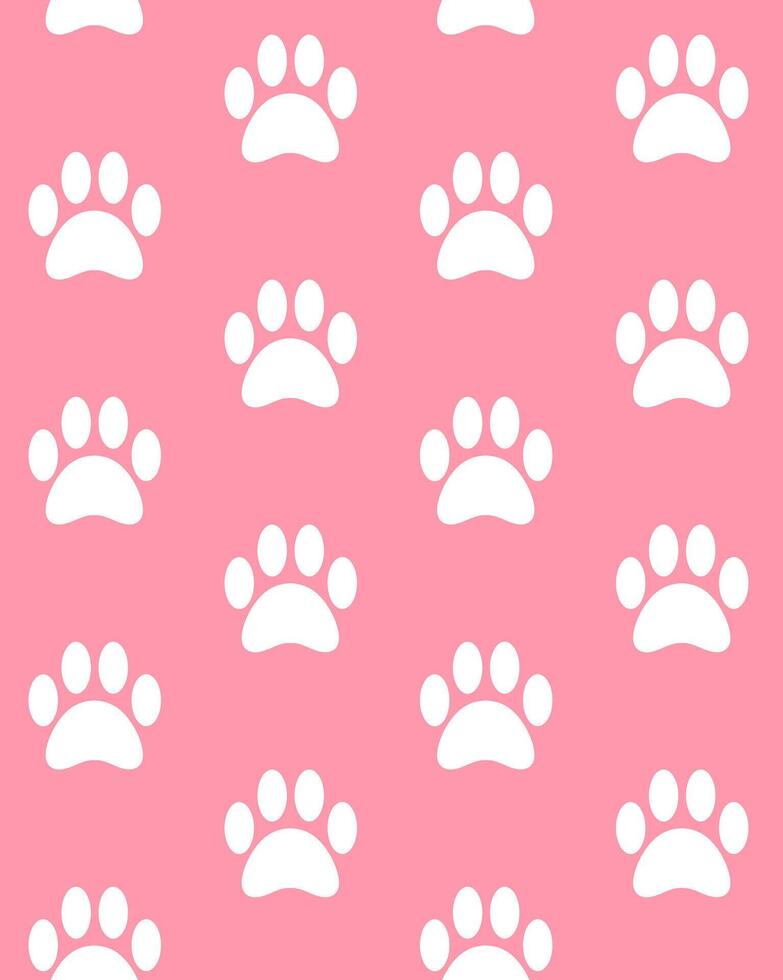 Seamless pattern of dog cat foot print vector