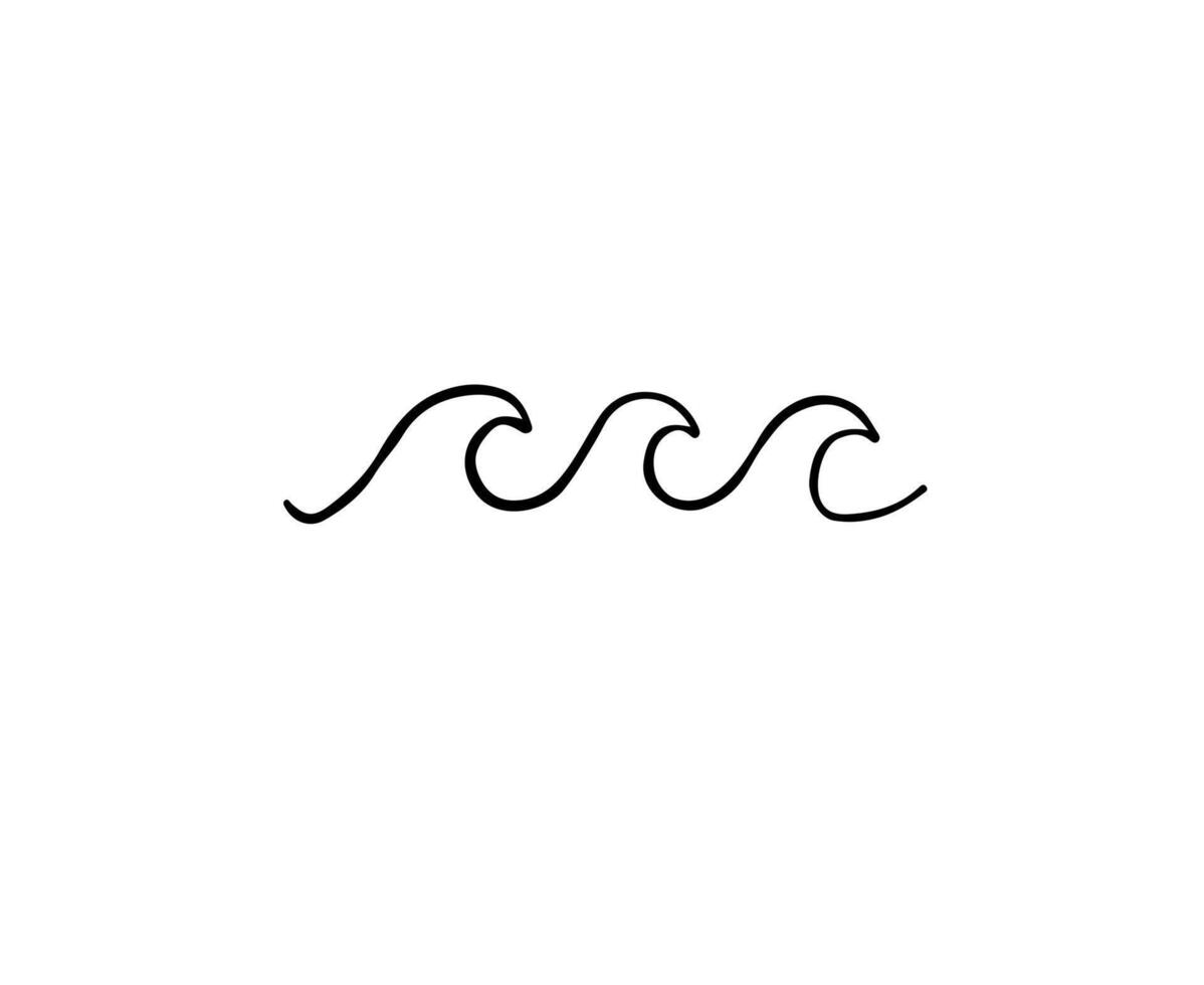 Hand drawn doodle sketch wave vector