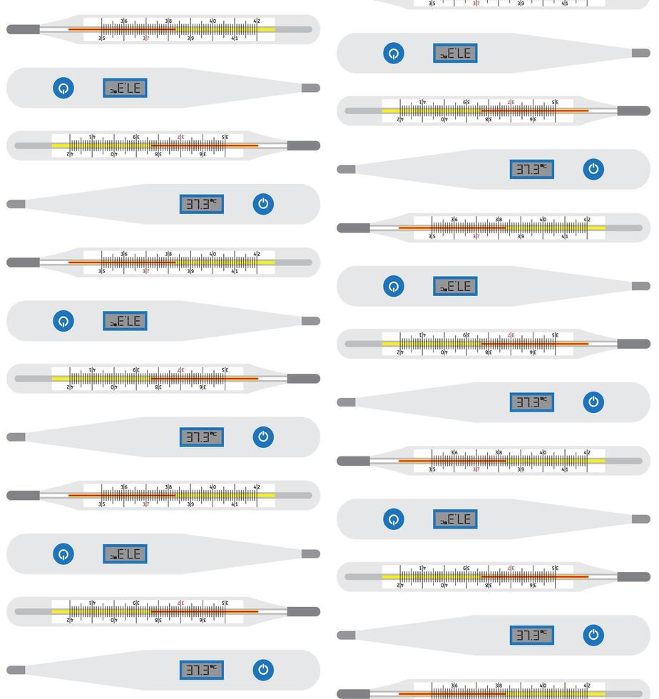Seamless pattern of cartoon thermometer vector