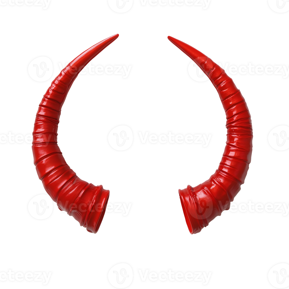 devil horns headband with bright red horns on isolated background png