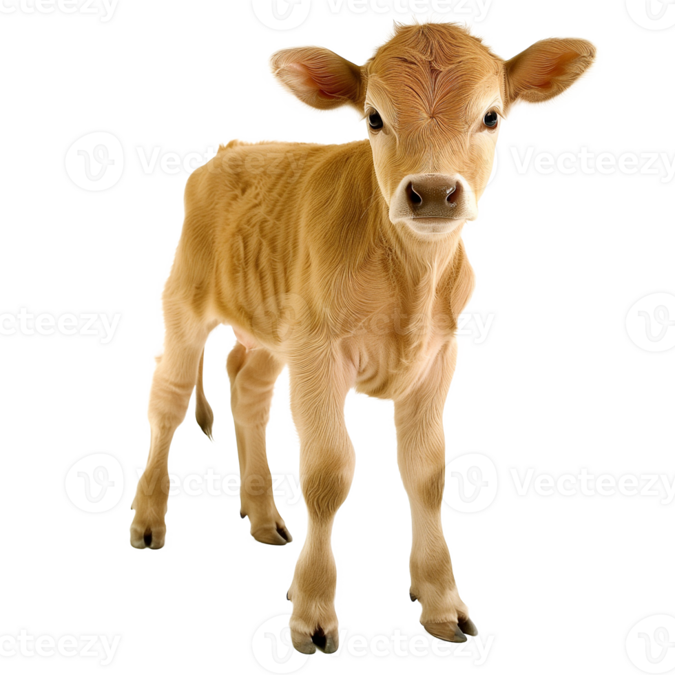 Adorable Golden Calf on Transparent Background for Clipping png