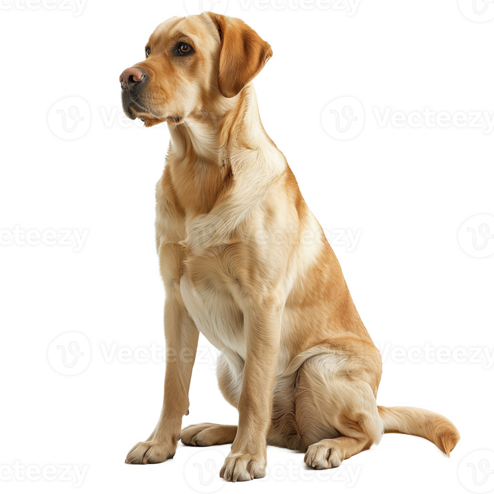 Portrait of a Sitting Labrador Retriever on a Transparent Background png