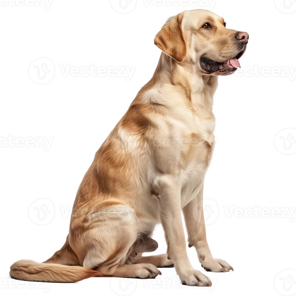 Labrador Retriever Sitting on Transparent Background in Front View png