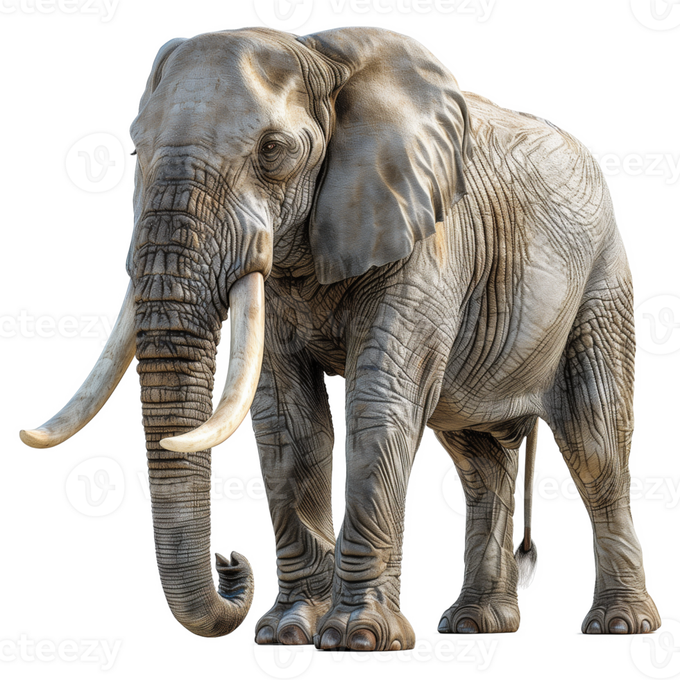 Realistic Elephant on Transparent Background for Wildlife Concept png