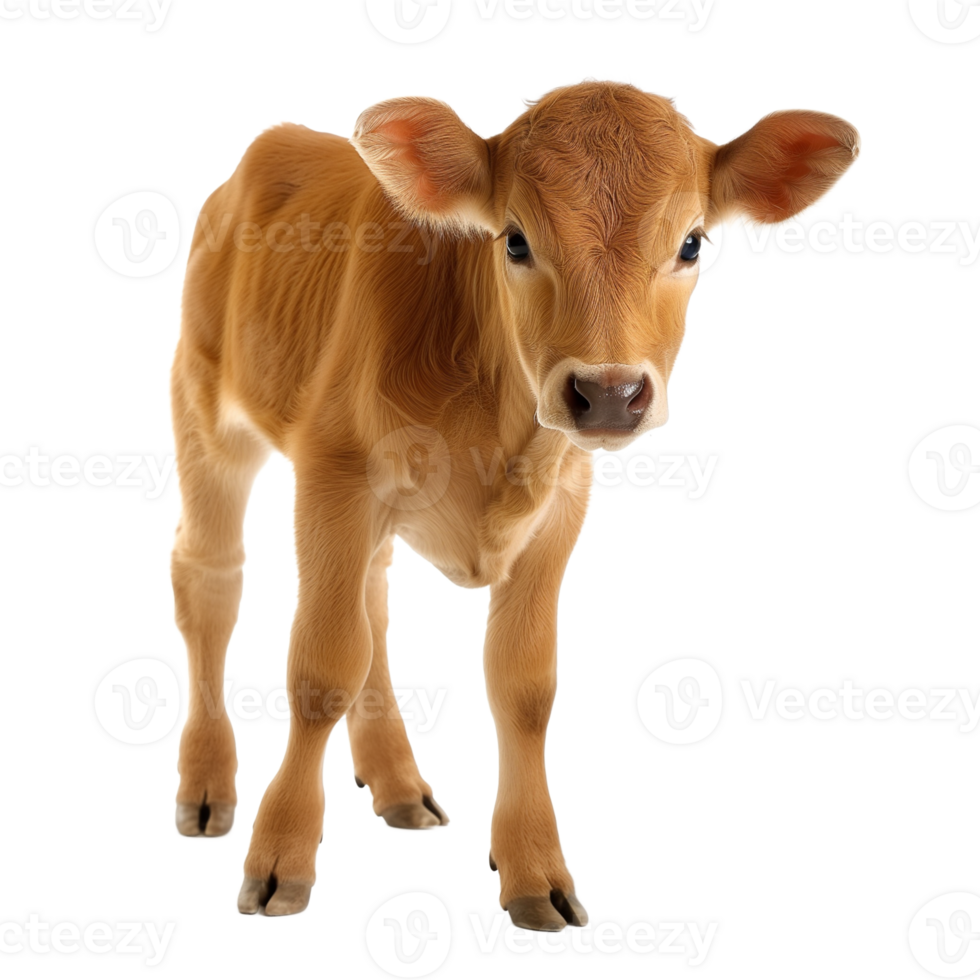 Close-Up Of A Cute Golden Calf On Transparent Background png