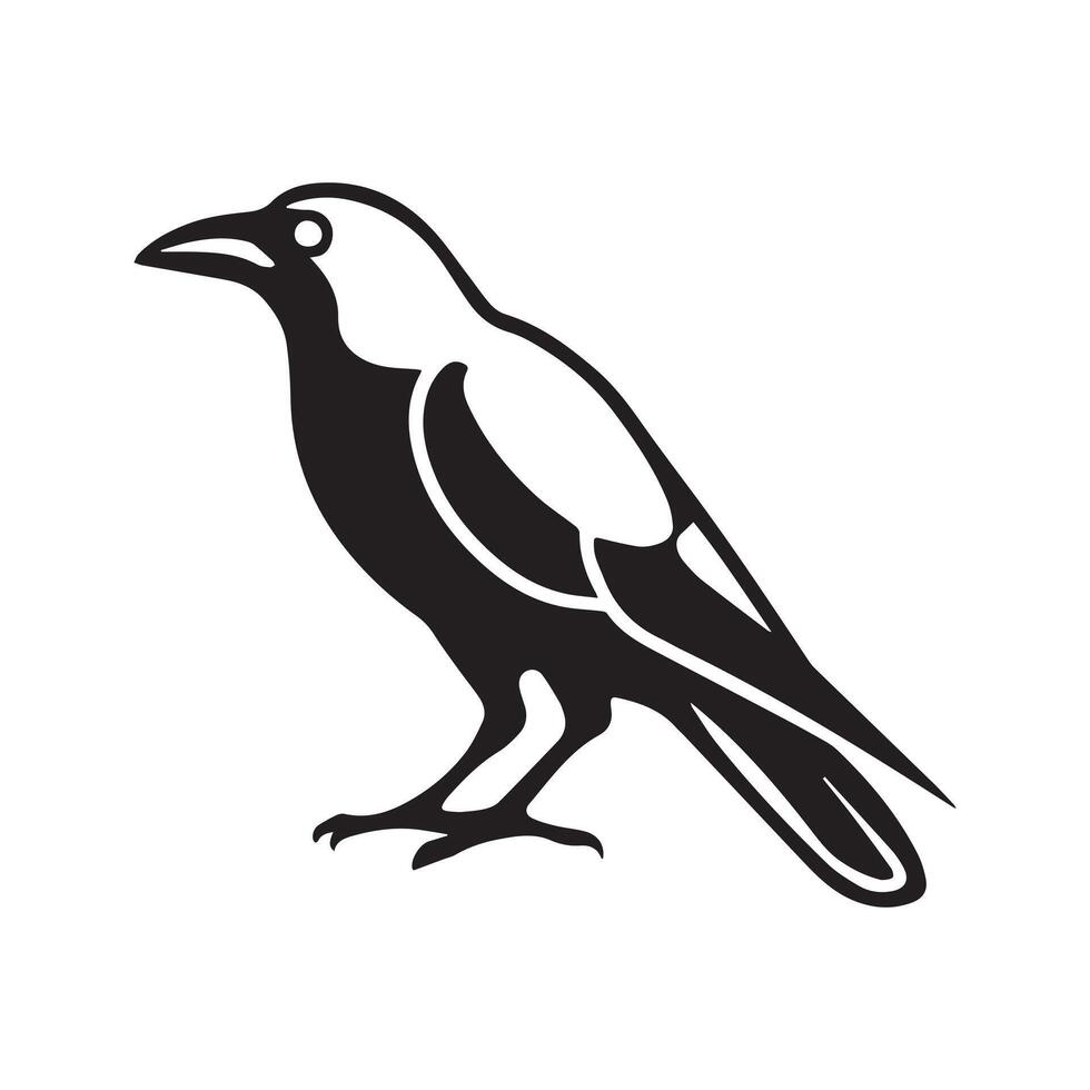 crow sitting silhouette isolated vector