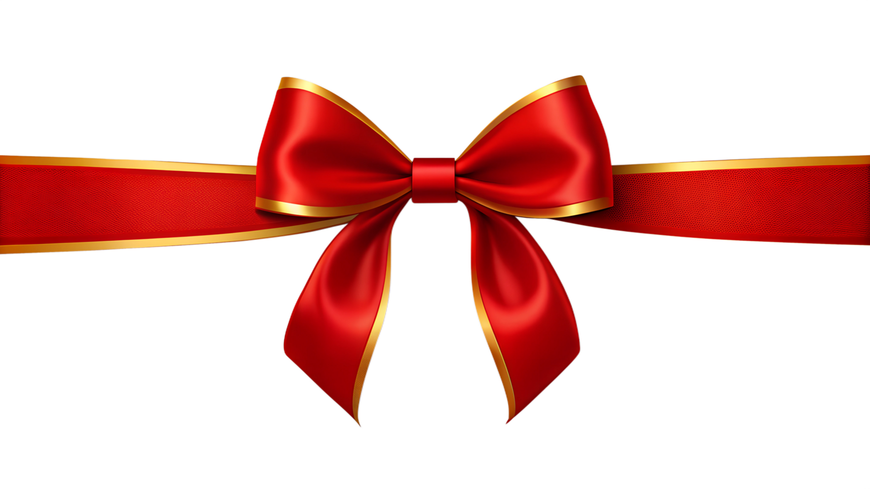 High-Resolution Red and Gold Bow Isolated on Transparent Background png