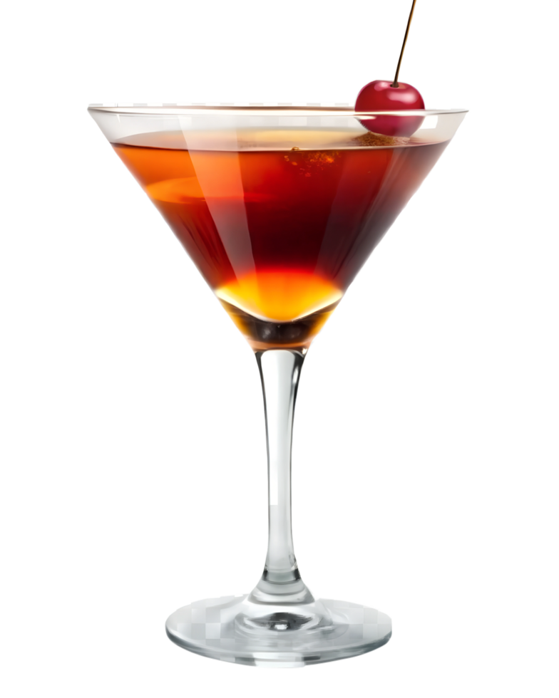trasparente sfondo Manhattan cocktail con ciliegia contorno png