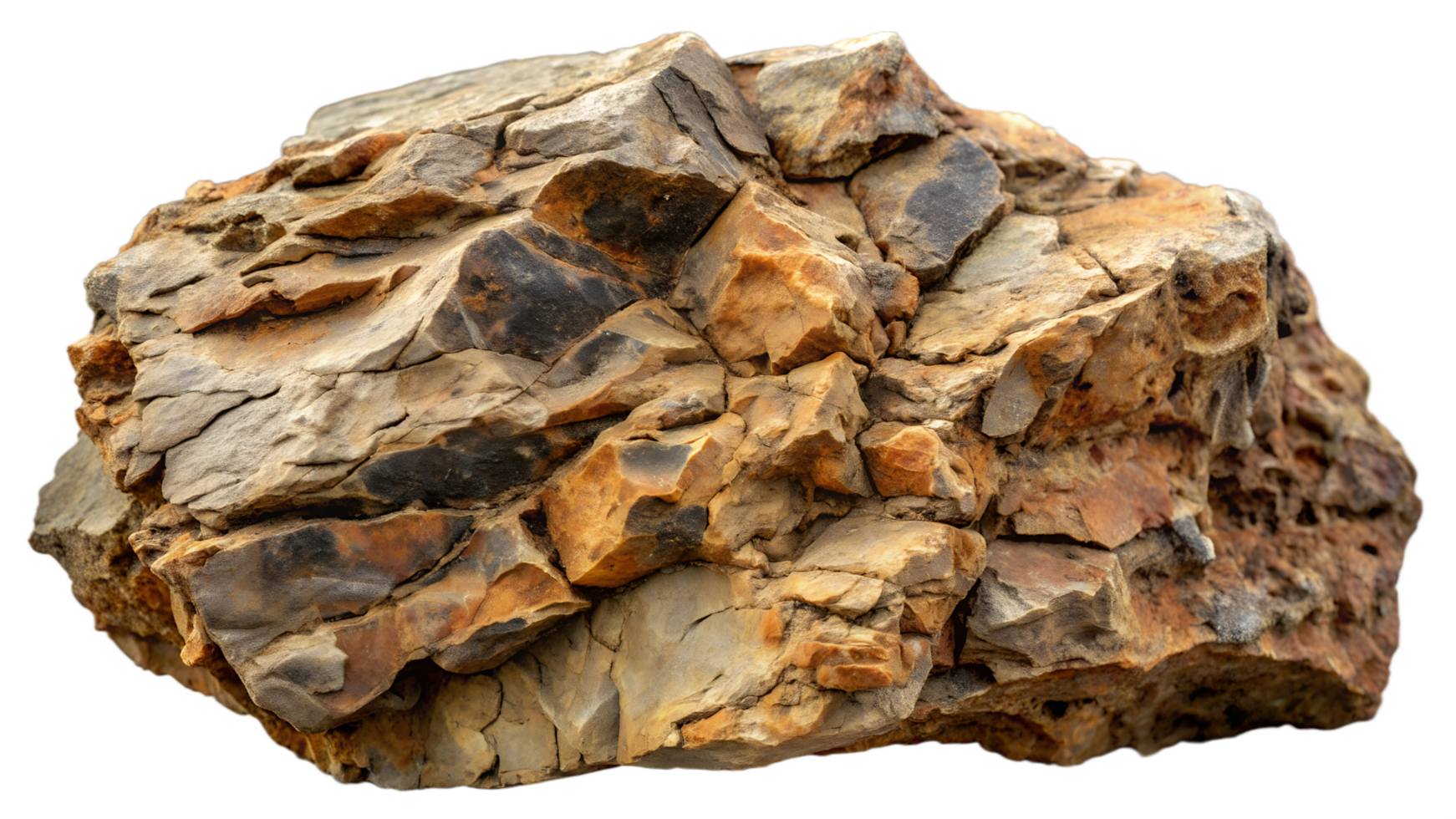 Stone Boulder Cutout on White or Transparent Background png