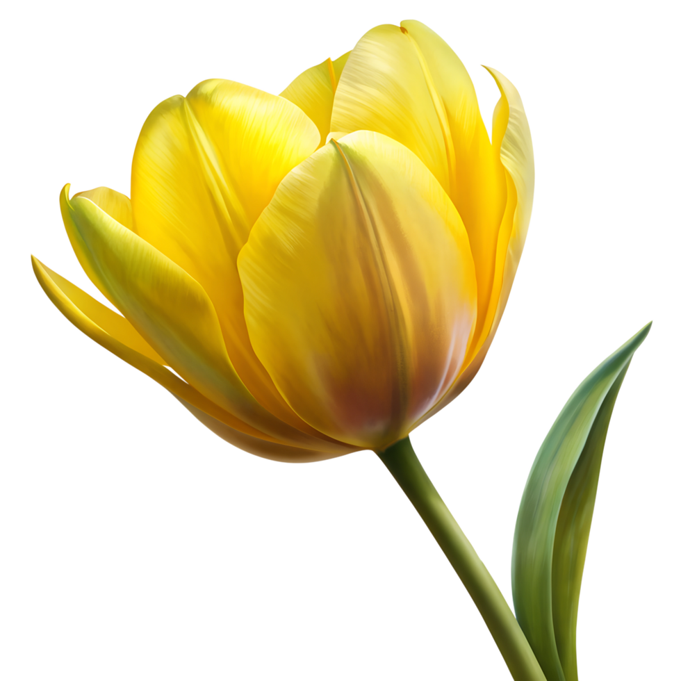 yellow tulip in bloom isolated on transparent background png