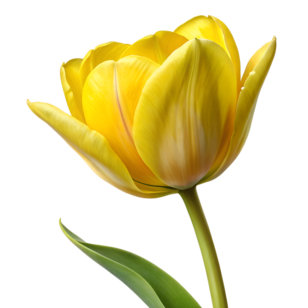 stunning yellow tulip bloom isolated on transparent backdrop png