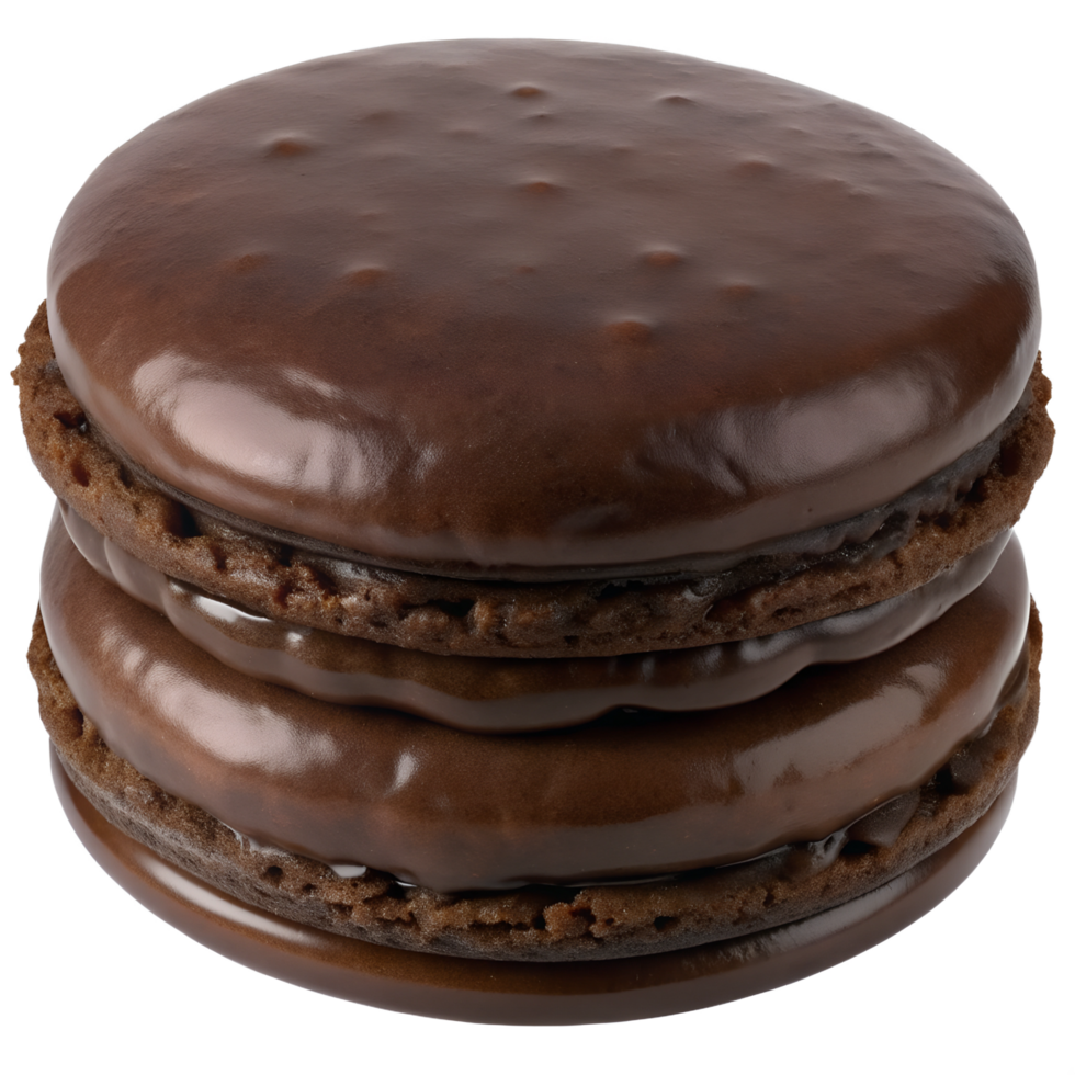 Delicious Alfajor Cookie with Chocolate Coating Isolated png