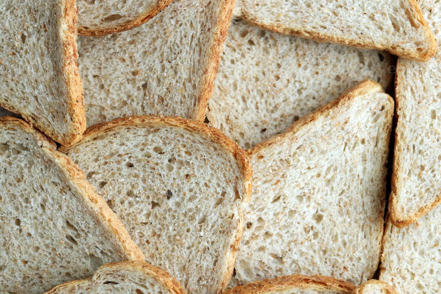 Fresh sliced bread in full frame macro photo