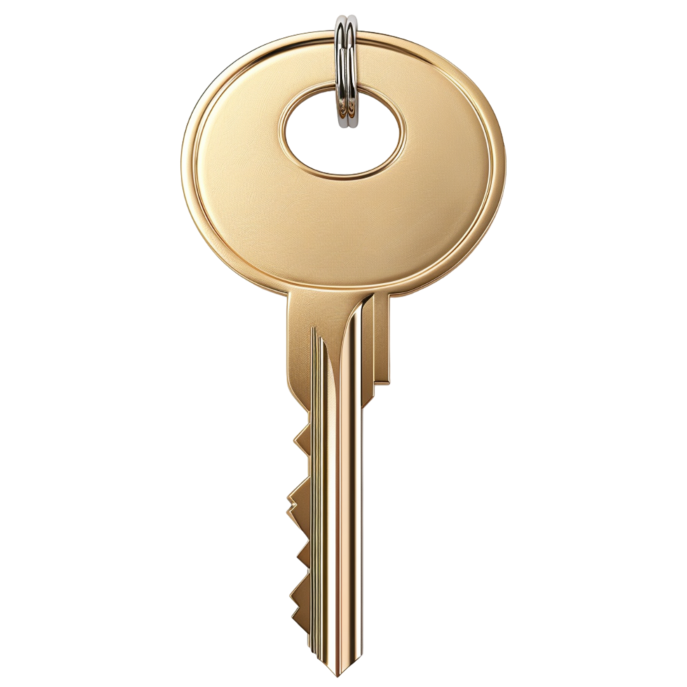 Generated Ai Rendering of a gold key png