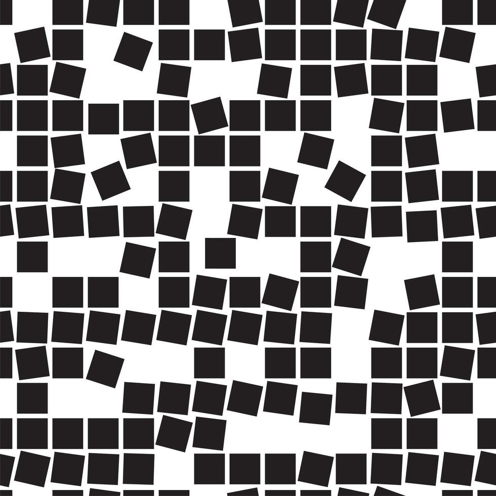 Pixel Background, Abstract Geometric Black and White Art, Irregular Tangled Shapes Design, Random Order Digital Camouflage Seamless Chaotic Squares Pattern. Irregular squares. vector