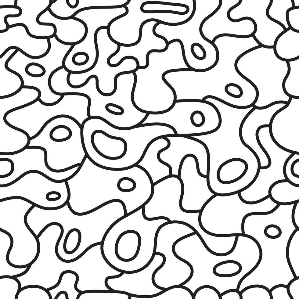Seamless background abstraction with wavy lines. Wavy lines pattern. Black contours on white background. vector