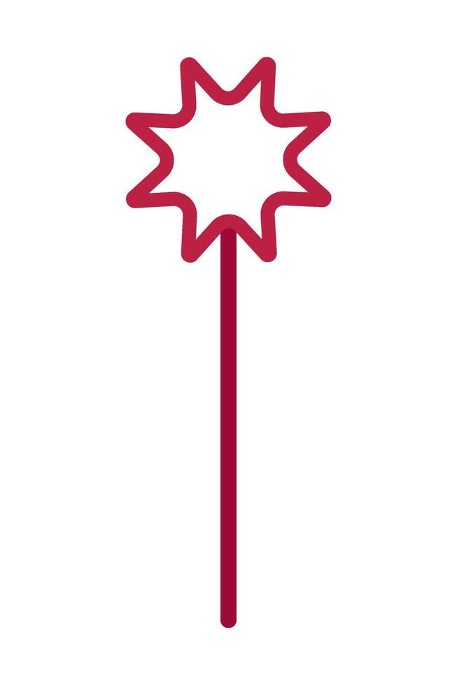 Pointer stick with a multi-pointed star tip vector